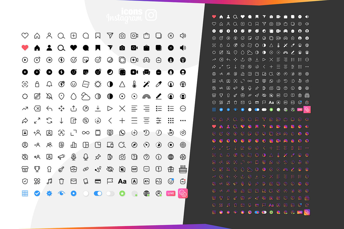 Instagram Icons Bundle, a Social Media Template by karnofff (Photo 7 of 14)
