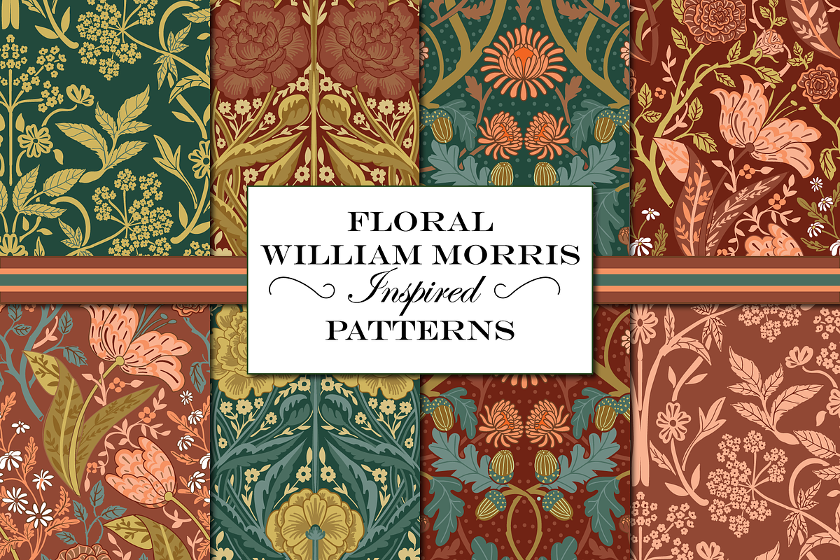 Autumn Boho William Morris Patterns, a Pattern Graphic by RachelStudio (Photo 1 of 10)