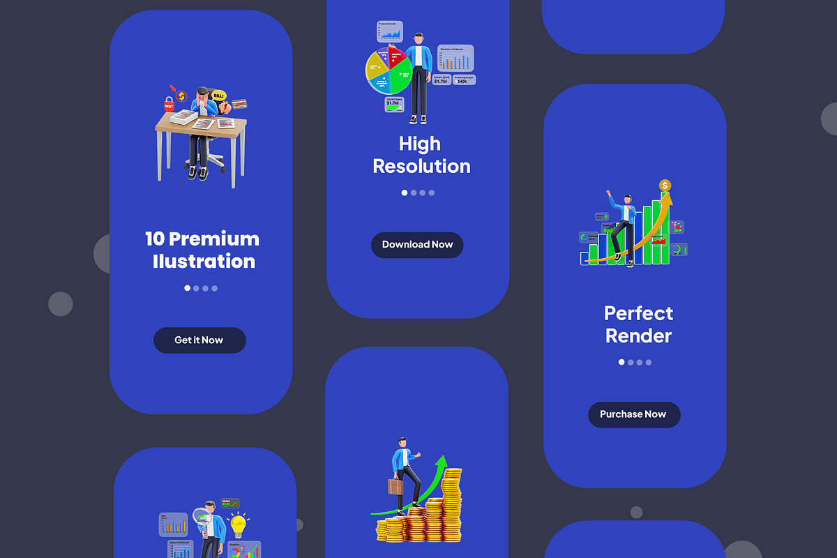 Financial Growth 3D Illustration, a Characters & Person 3D Model by novia99design (Photo 3 of 6)