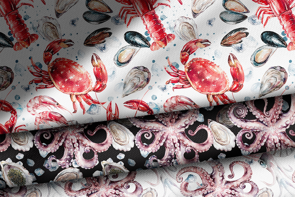 Seafood watercolor clipart, a Food Illustration by Eva Kleinman (Photo 12 of 13)