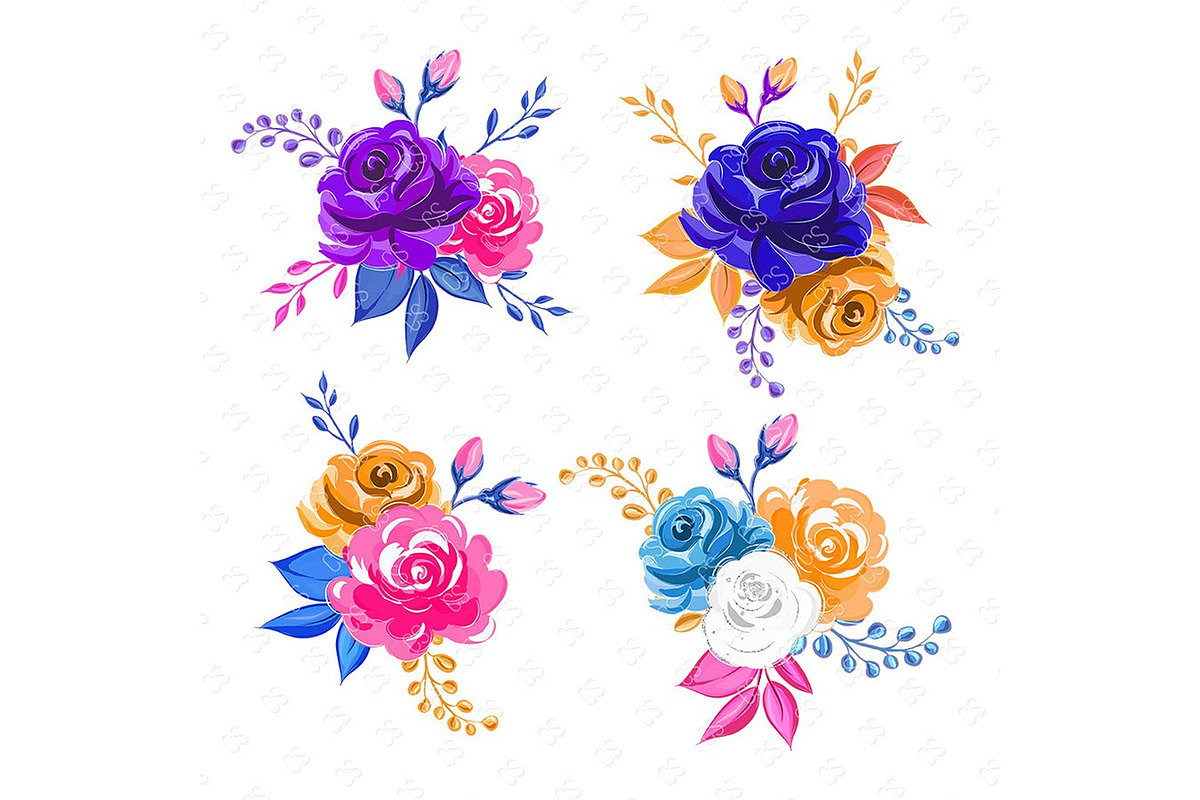 Floral clipart AND floral papers, an Illustration by Collart Studio (Photo 7 of 8)