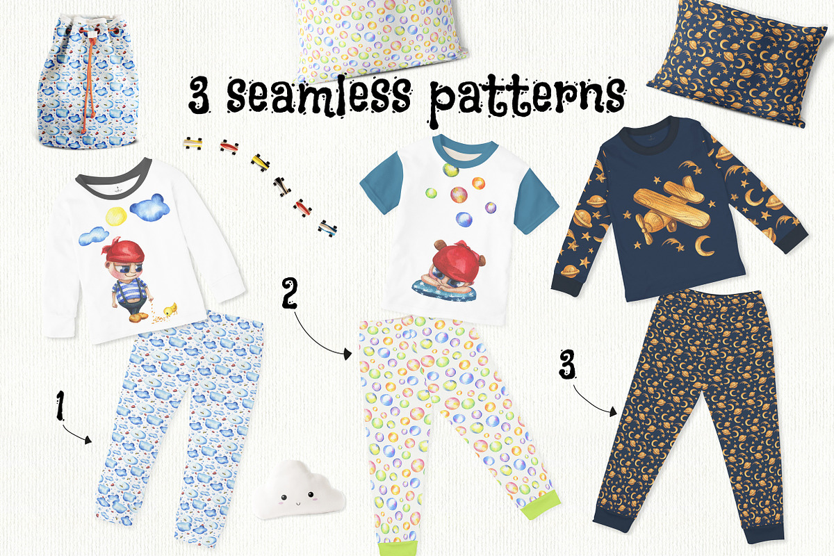 Cute boy - hand drawn set, an Object Graphic by Satika (Photo 3 of 6)