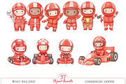 Little Racer, Watercolor Clipart, an Illustration by MockupWizard (Thumbnail 2 of 6)