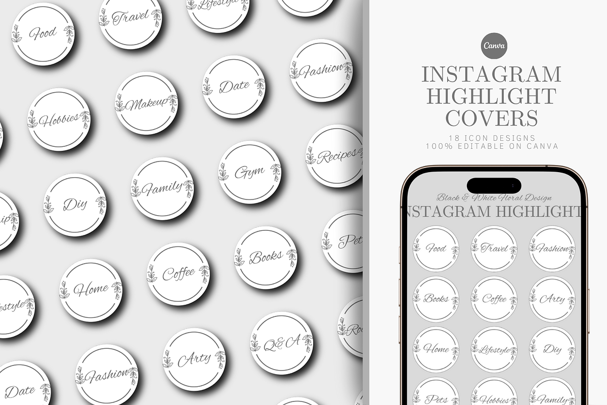 INSTAGRAM HIGHLIGHT COVERS, a Social Media Template by The Little Lily Studio (Photo 1 of 5)