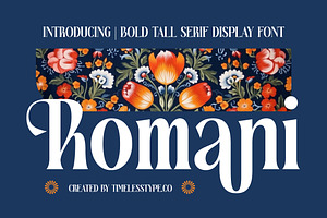 Romani Bold Tall Serif Display Font