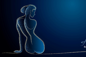 Abstract female body silhouette. Ele, a Person Illustration by Valenty