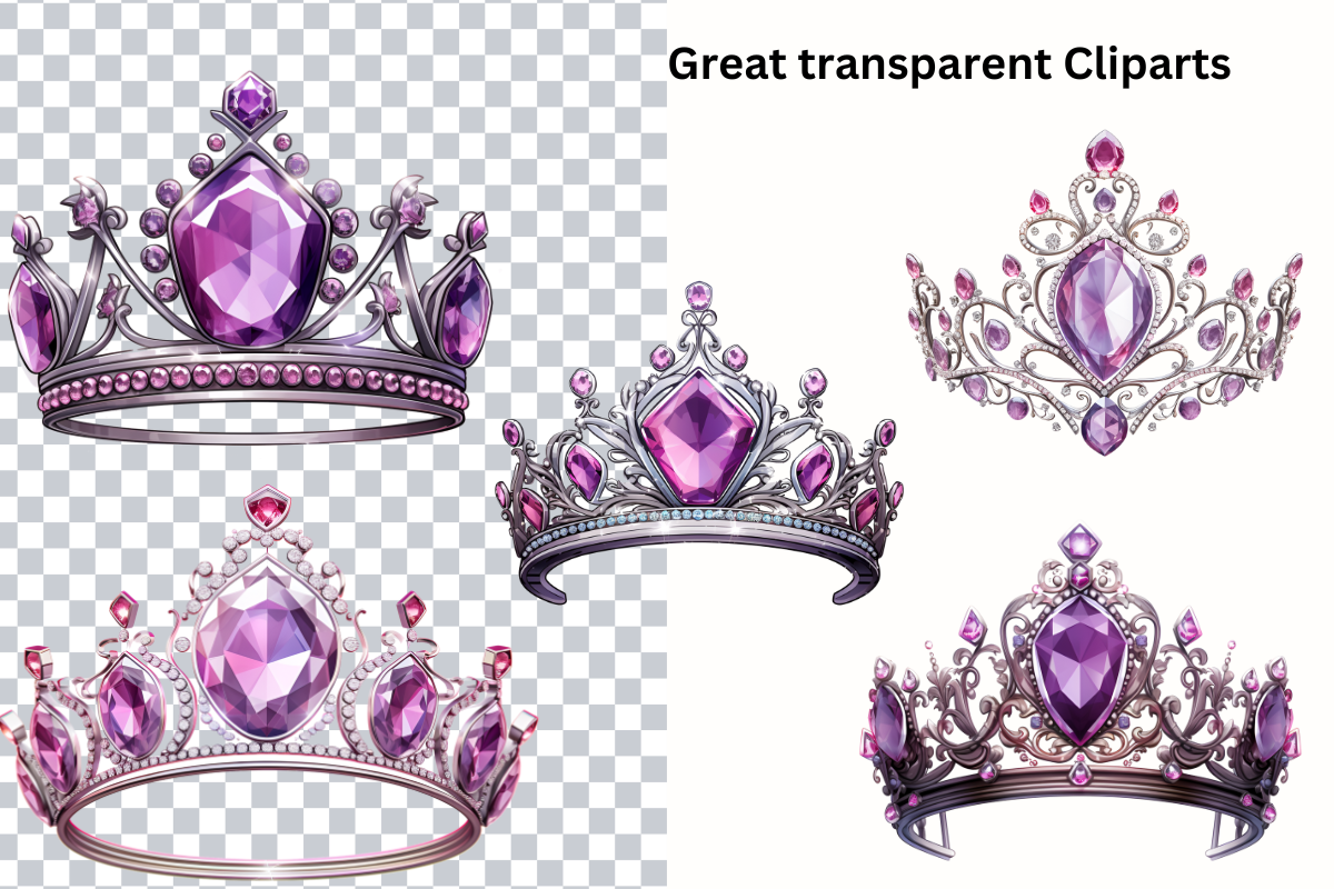 Amethyst Tiara Clipart, a Decorative Illustration by Paper Artsthetics (Photo 2 of 5)
