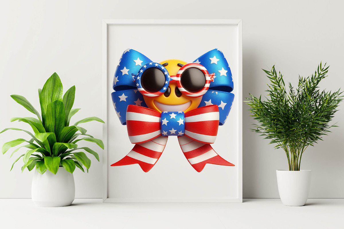 4th of July Bow Sublimation Clipart, an Illustration by SVGArt (Photo 3 of 8)