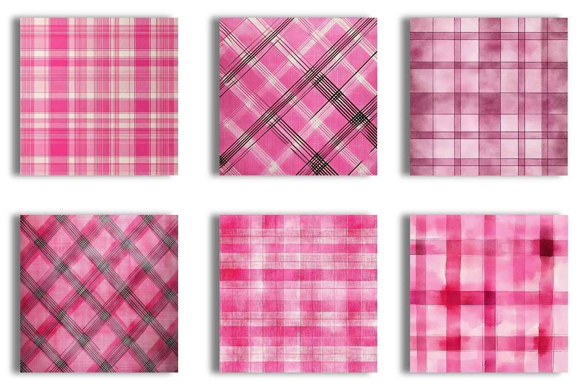 Tartan Pink Digital Paper, an Illustration by SinaCreation (Photo 3 of 5)