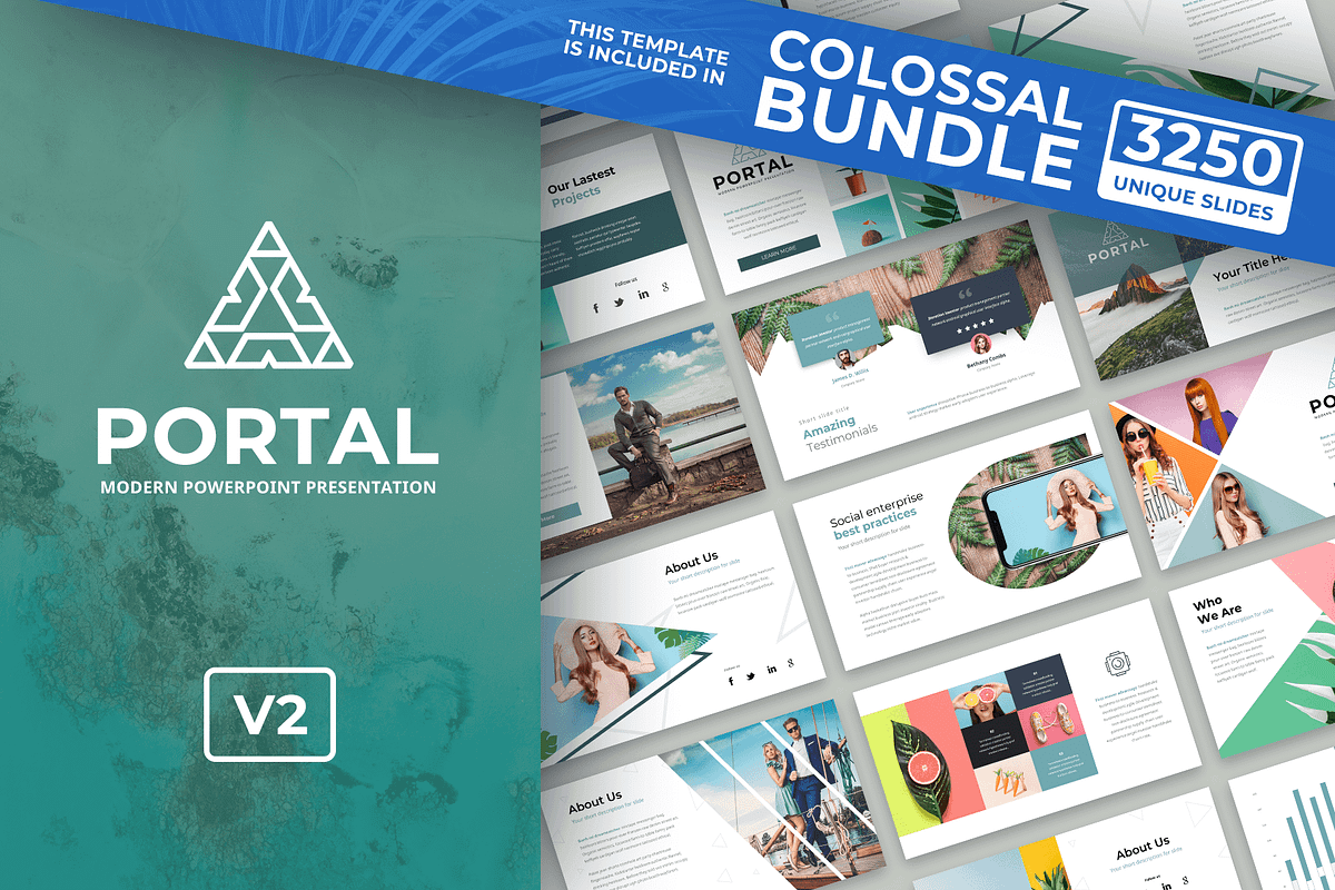 Portal Modern Powerpoint Template, a Presentation Template by Reshapely (Photo 1 of 20)