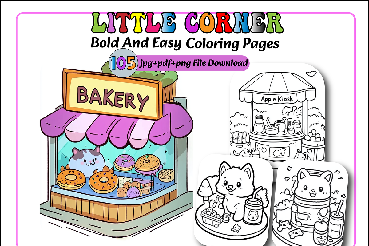 Little Corner Cute Comfy Coloring, an Animal Illustration by Printable Design Store (Photo 1 of 4)