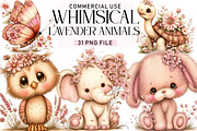 Cute Lavender Animals PNG Clipart, a Seasonal Illustration by Daily.Designs (Thumbnail 1 of 5)