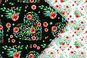 Floral Hearts Clipart & Patterns, a Decorative Illustration by Valin Malin (Thumbnail 9 of 16)