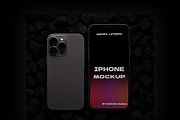 Dark Stone iPhone Pro Mockup, an iPhone Mockup by MD.HAMZA.DESIGNS (Thumbnail 2 of 2)