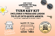 Hand Drawn Vintage VW Van Package, an Illustration by Walking_Designs (Thumbnail 3 of 3)