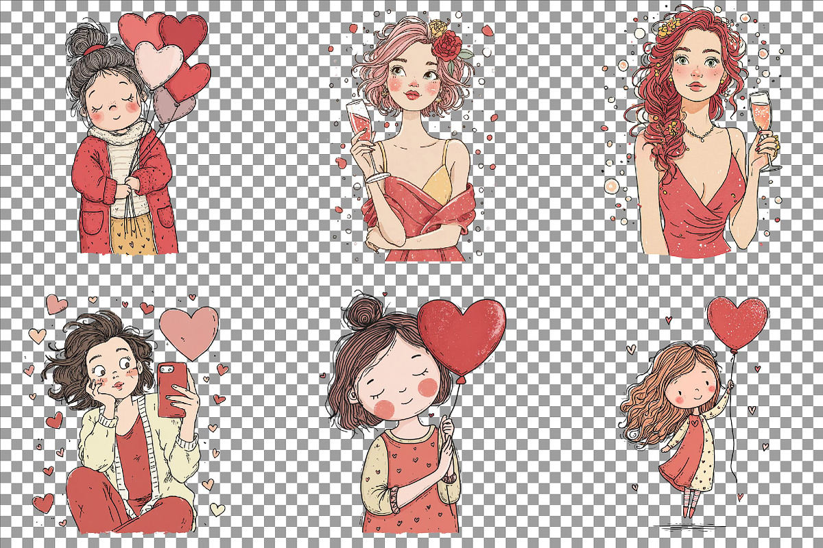 Valentine Rose Gold Reverie Girl Cli, an Illustration by Sublimation Artist (Photo 4 of 6)