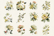 Bunny and Blooms Watercolor Clipart, an Illustration by DreamCafeArt (Thumbnail 3 of 6)