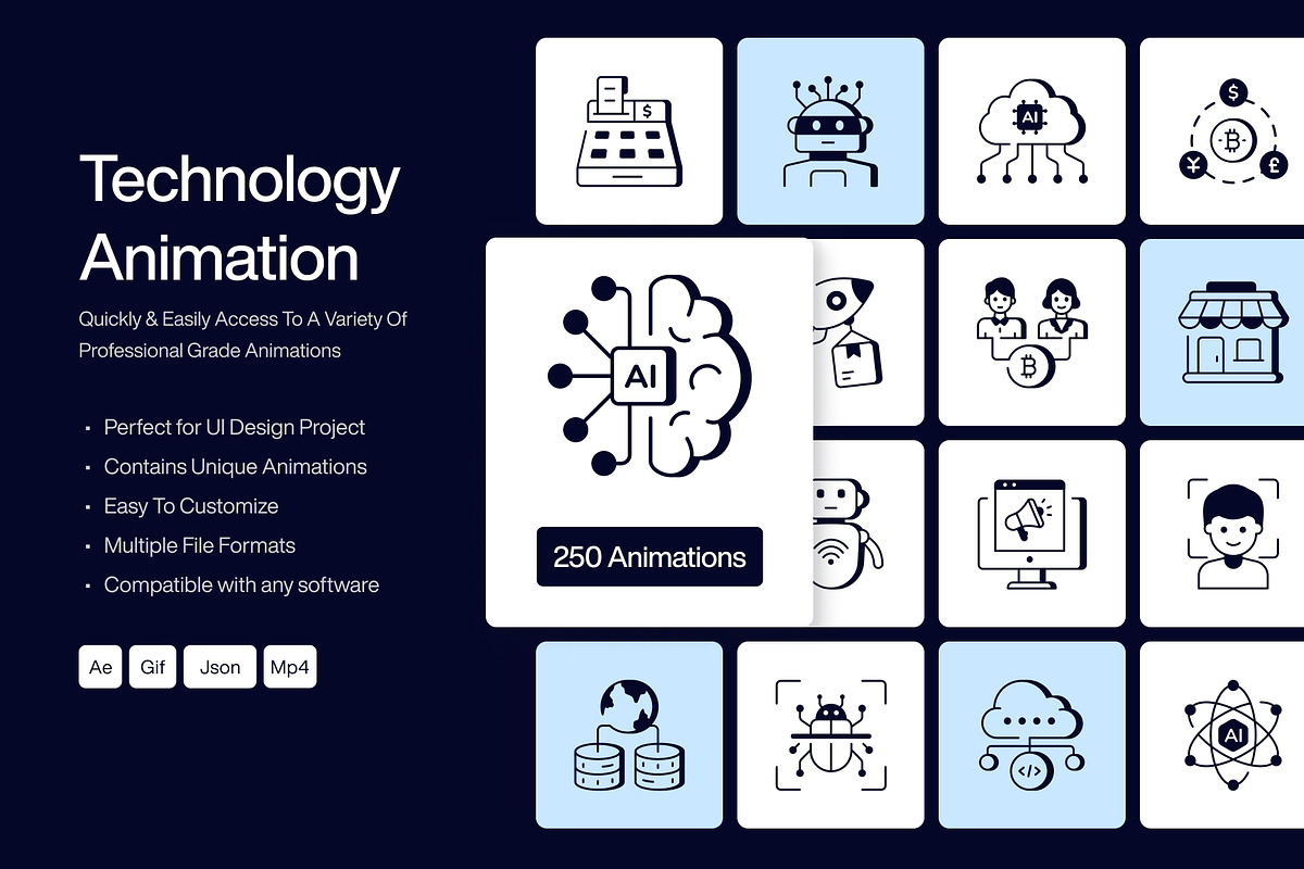 Animated Technology Icons, a Solid Icon by Prosymbols (Photo 1 of 5)