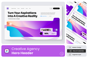Creative Agency Hero Header, an UI Kit Template by Annora Studio