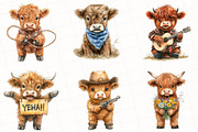Cute Western Highland Cows Clipart, an Illustration by OK Design (Thumbnail 2 of 5)