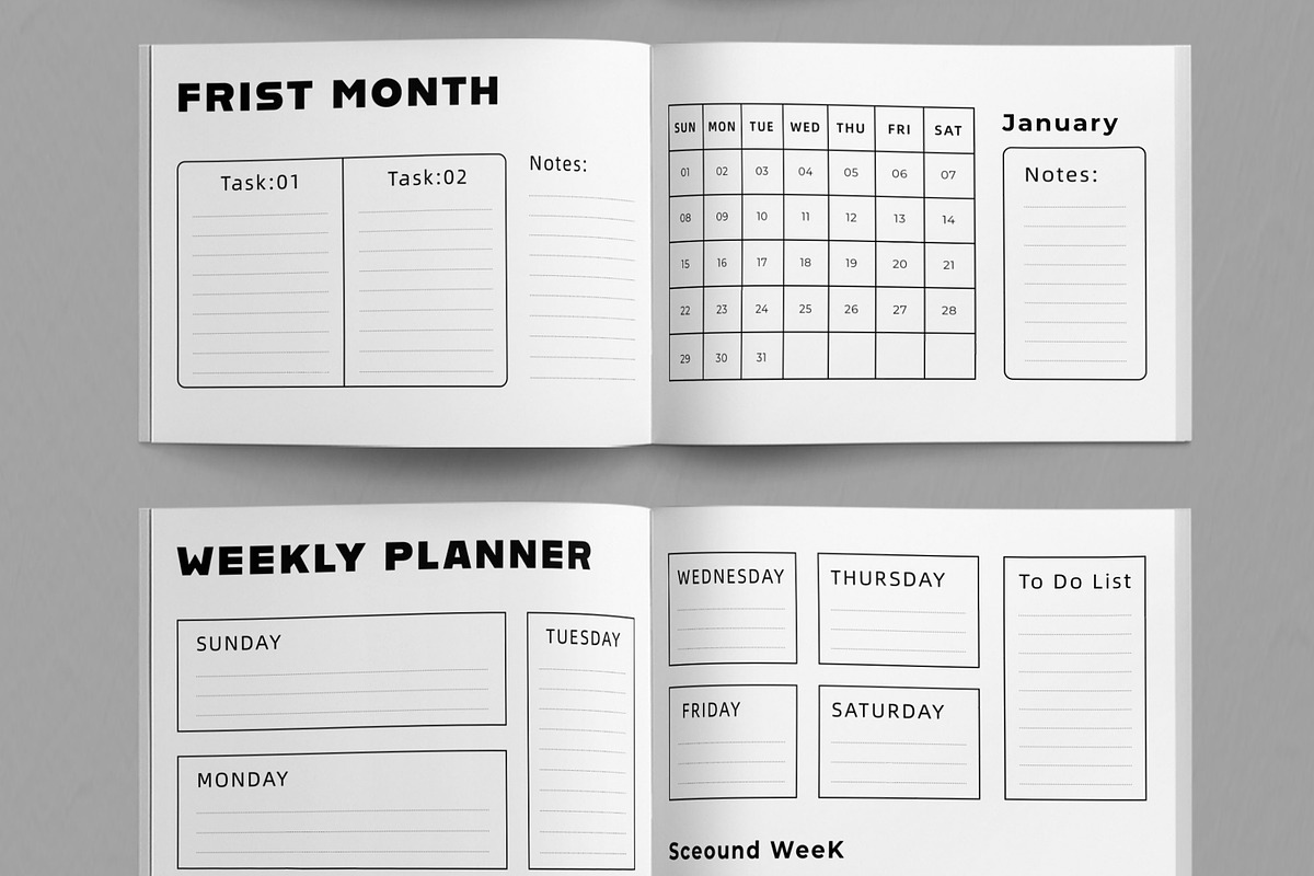 Weekly Planner Template Layout, a Stationery Template by ContestDesign (Photo 3 of 5)