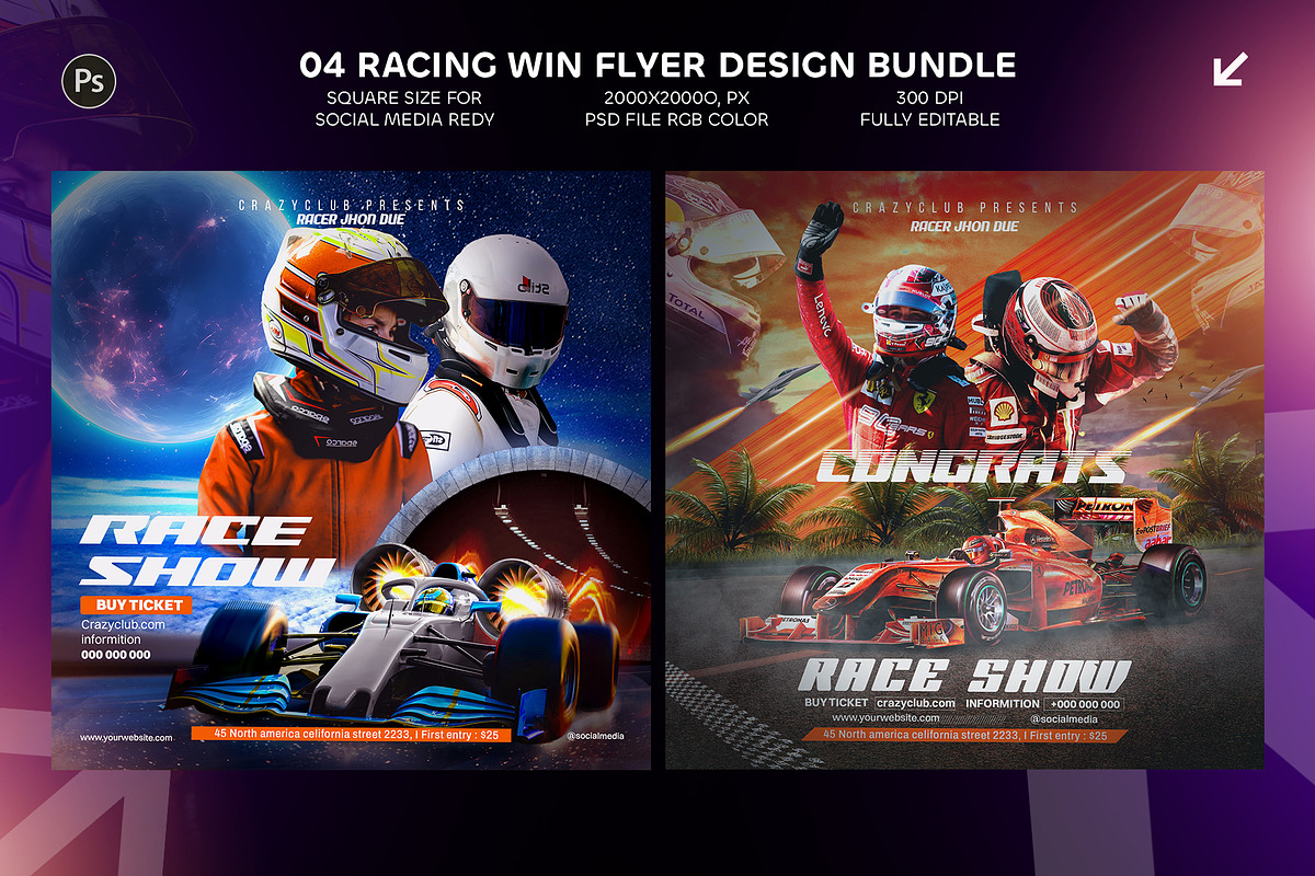 04 Racing Win Design Template Bundle, a Graphic by Shajib Shikder (Photo 3 of 3)