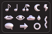 Silver Abstract 3d Shapes, an Object Graphic by Olena (Thumbnail 4 of 5)