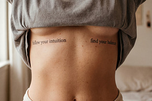 Inspirational Tattoos on Woman, a Person Photo by Virgo Studio