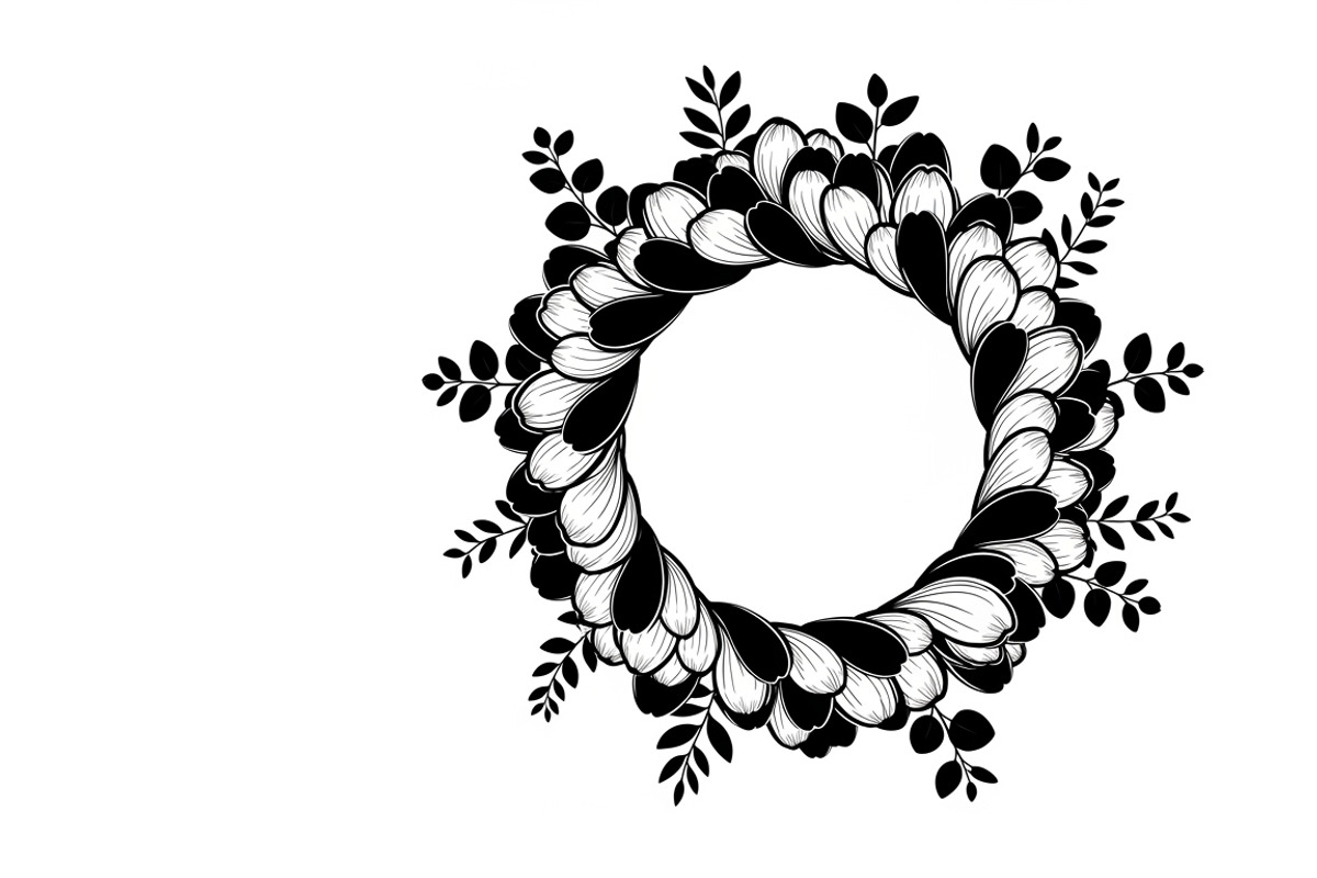 Elegant floral wreath silhouette, an Illustration by Amazin_art (Photo 3 of 41)