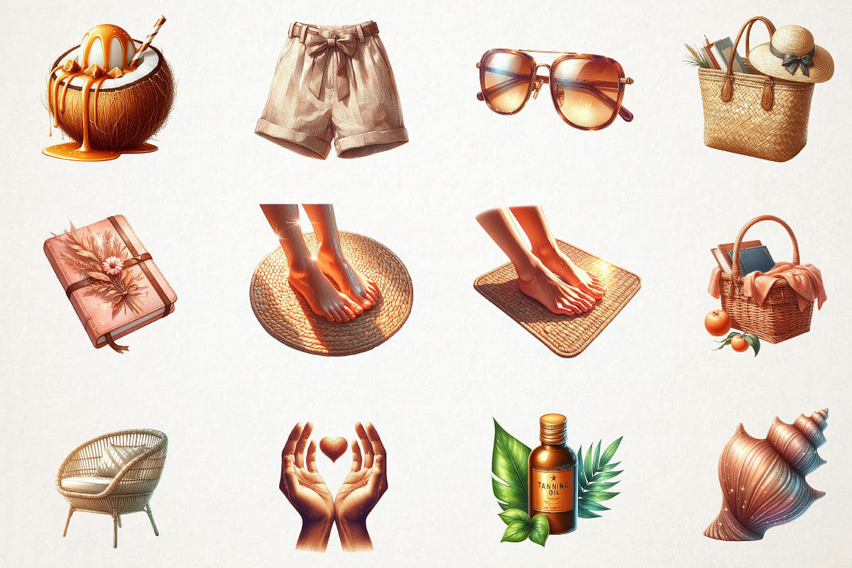 Brown Aesthetic Summer Clipart, an Illustration by RobertsArt (Photo 5 of 7)