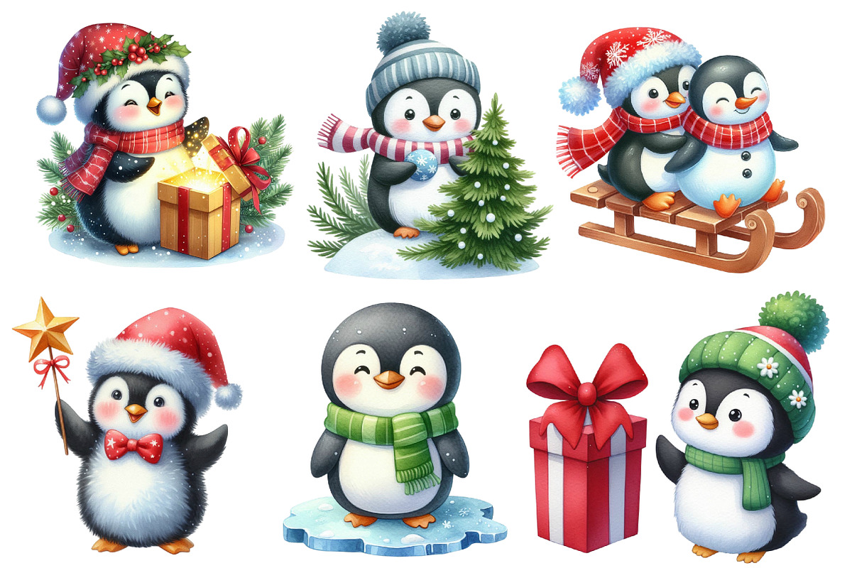 Christmas Penguin clipart, an Illustration by Designworld (Photo 3 of 6)
