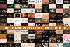 100 Handwritten Fonts vol.4