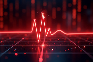 Red heartbeat pulse line medical, a Technology Photo by Artonix