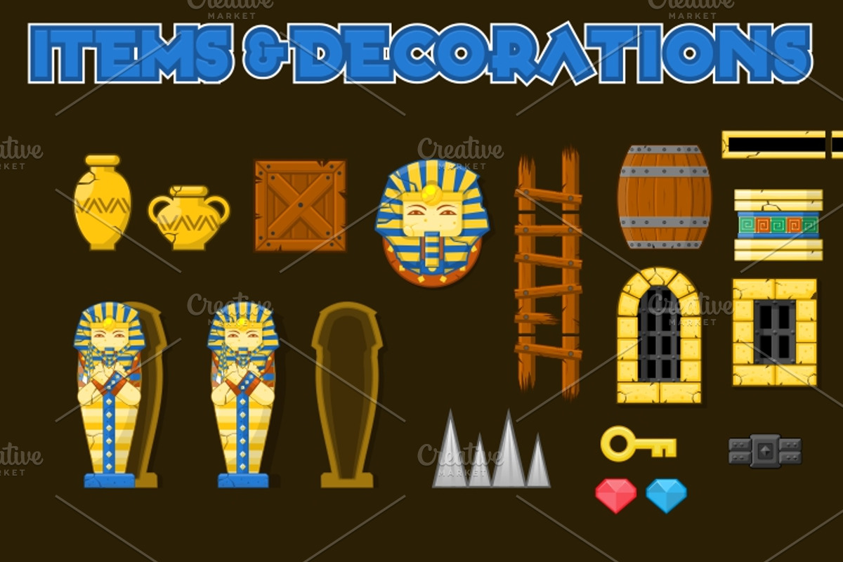 Platformer Game Tile Set 10, an Illustration by pzUH (Photo 5 of 5)