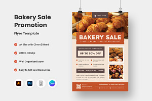 Bakery Sale Promotion Flyer Template, a Flyer Template by twinstd