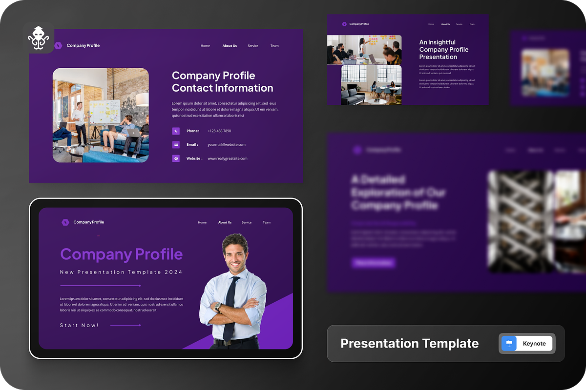 Company Profile Presentation Keynote, a Presentation Template by SquidPixey (Photo 1 of 6)