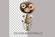 Floral Nursery Animals Clipart, a Decorative Illustration by Nicole Branger Art (Thumbnail 5 of 19)