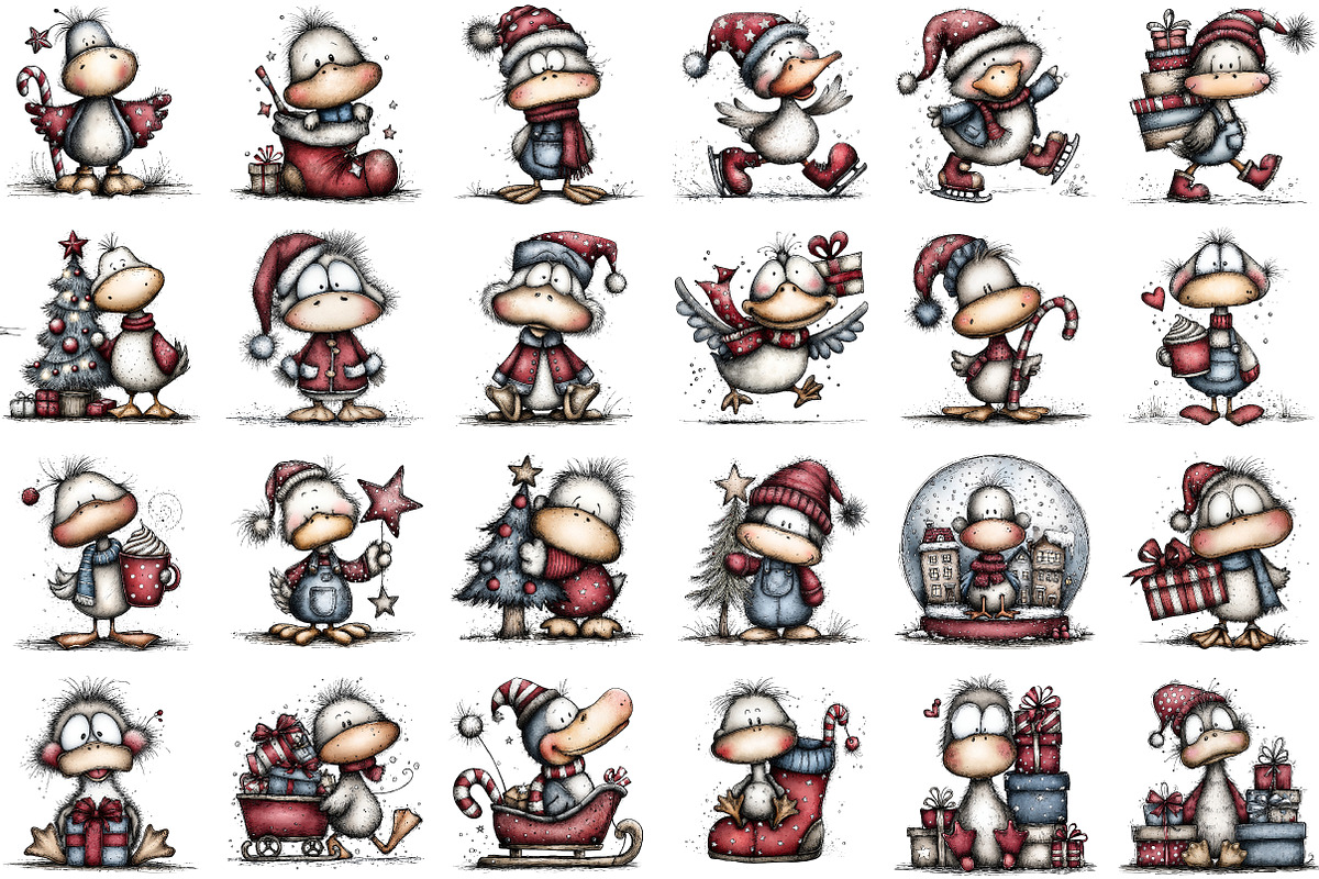 Funny Christmas Goose PNG Clipart, an Illustration by Sublimation Artist (Photo 2 of 6)