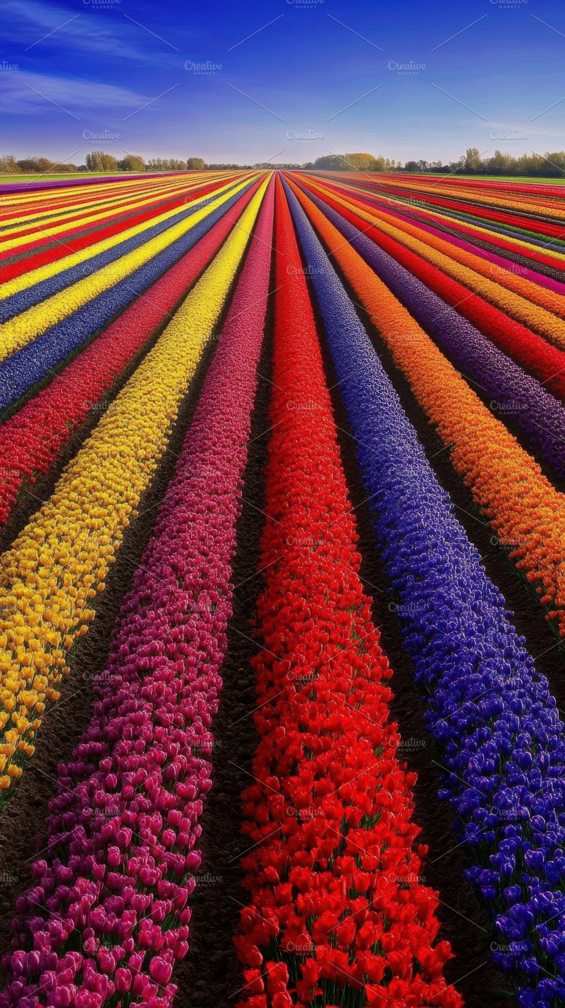 Spring tulip fields vibrant, a Photo by Beautiful things