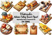 Autumn Cutting Board Clipart Bundle, an Illustration by Daily.Designs (Thumbnail 1 of 5)