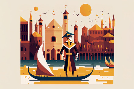 Festive Scene of Venice Carnival