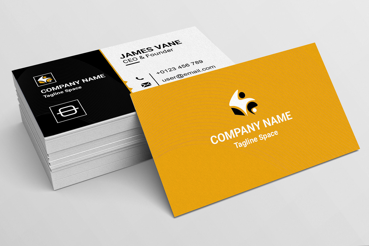 Black and Orange Business Card, a Card Template by MightyDesign (Photo 1 of 6)