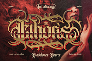 Ethoris - Blackletter Horror, a Blackletter Font by Burntilldead (Thumbnail 1 of 12)