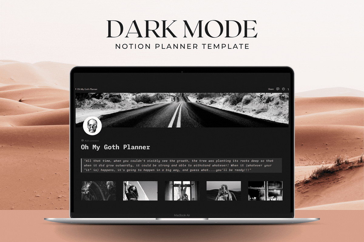 Dark Mode Notion Planner Template, a Templates & Theme by AestheticOrganizer (Photo 1 of 9)