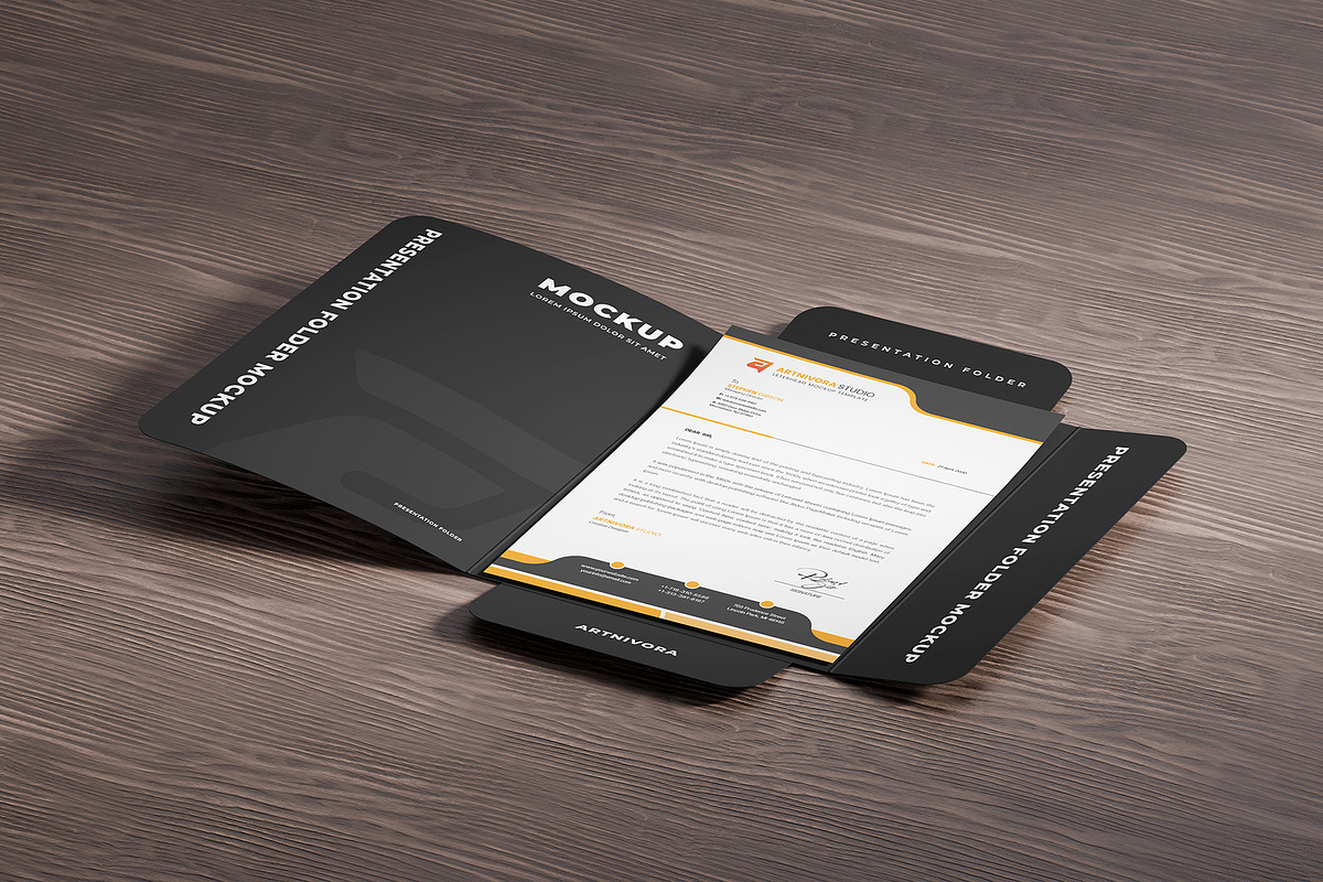 Presentation Folder Mockup, an Advertising Mockup by Artnivora.Std (Photo 3 of 4)