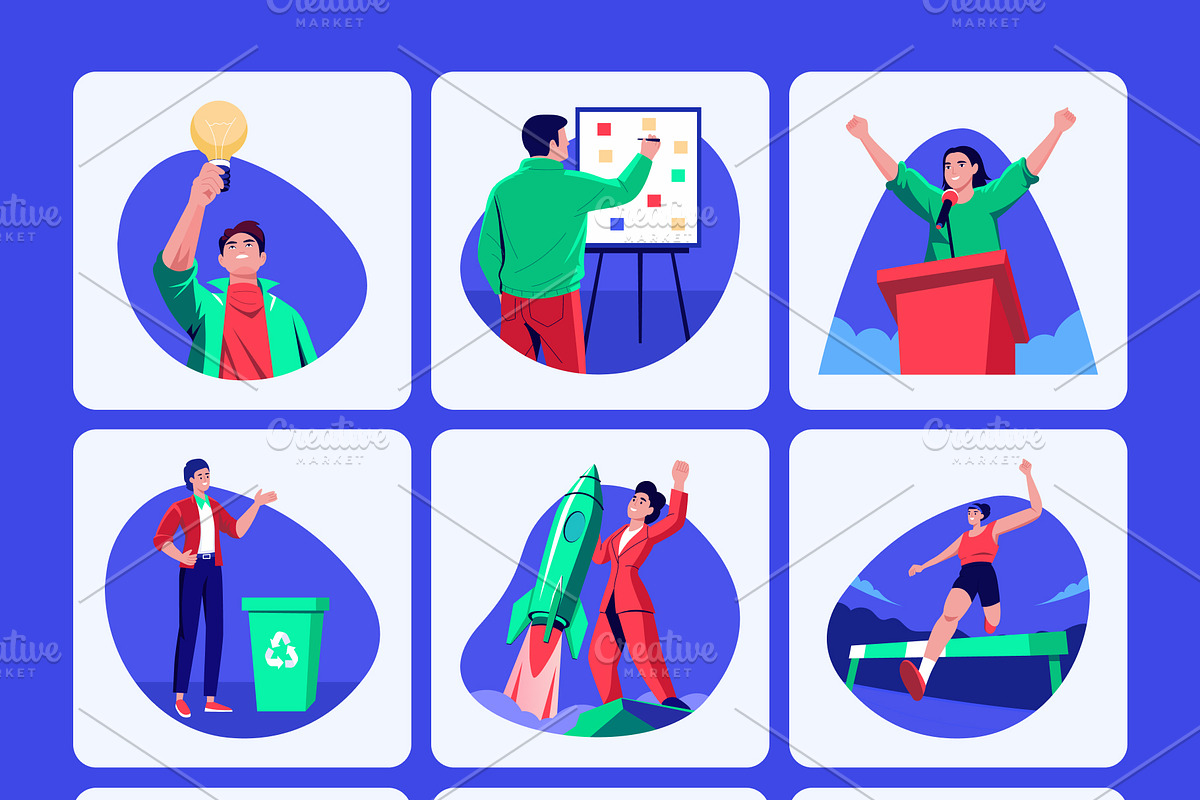 Young Leaders Dream Illustration Set, a Technology Illustration by Brickclay (Photo 7 of 10)