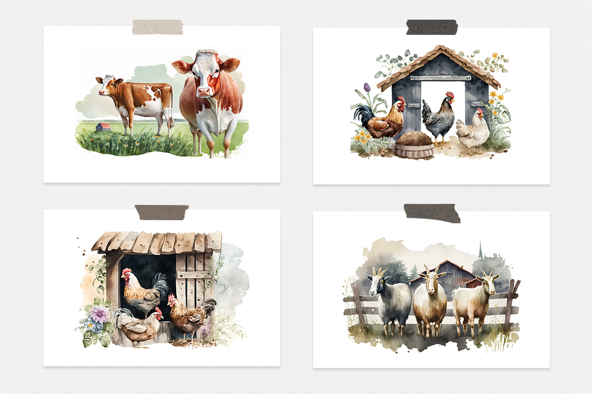 On The Farm Watercolor Collection, an Animal Illustration by artsy-fartsy (Photo 11 of 11)