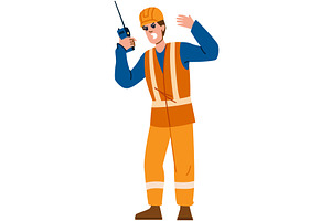 Angry construction worker shouting, an Illustration by pikepicture