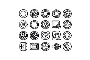Abstract line art icons collection, an Object Illustration by pikepicture