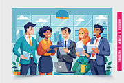 Professionals Collaborating, a Finance Illustration by Tanuart (Thumbnail 1 of 3)
